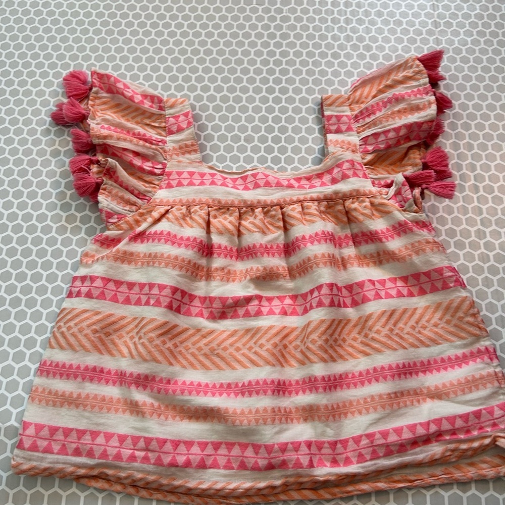 Shabby Chic Pink & Peach Striped Ruffle Two Piece Set with Fringe

Size 10/12 - Picture 2 of 7